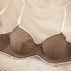 Brown bra on a beige background
