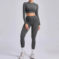 2-Piece Women’s Gym Set – Quick-Dry Long Sleeve & Leggings