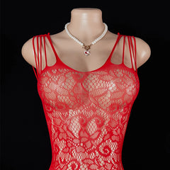 Women Floral Fishnet Full Bodystocking