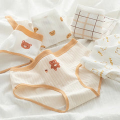 Sweet Bow Solid Cotton Briefs 5pcs