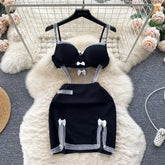 Sensual Mesh Bow Sheath Dress