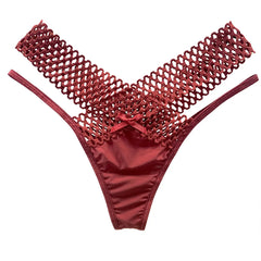 Leopard Lace Mesh Low-Rise G-String Thong