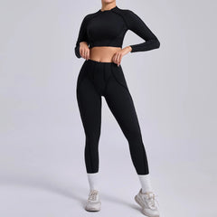 2-Piece Women’s Gym Set – Quick-Dry Long Sleeve & Leggings