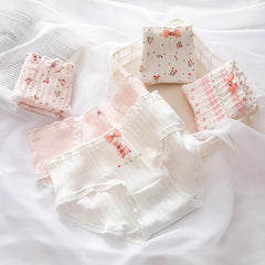 Floral Print Cotton Mid-Rise Briefs 5 Pack