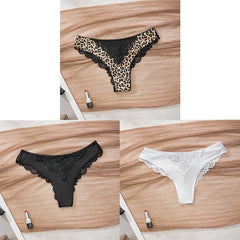 Women's Scalloped Lace 3-Pack Thong Underwear