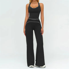 Contrasting Color Yoga Tracksuit Set