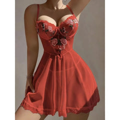 Women's Halter Lace 2-Piece Sleepwear Set