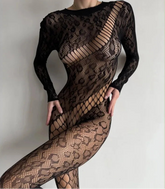 Chic Mesh Leopard Bodysuit