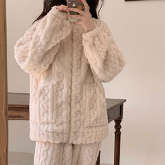Plush Flannel Winter Pajama Set