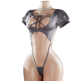 Gray lingerie set on a mannequin against a white background