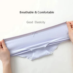 Solid Cotton Low-Rise Bow Briefs 7 Pack