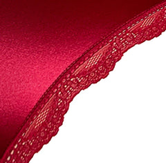 Satin Lace Trim Briefs Women Low-Rise