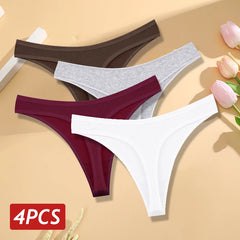 4-Piece Women's Low-Rise Thong Underwear Set