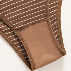 Striped Seamless High Waist Underwear Set