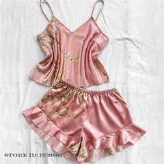 Plus Size Satin Floral Sleepwear