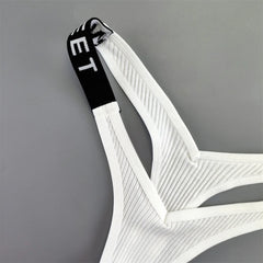 Ribbed Cotton V-Shape Letter Thong 2-Pack