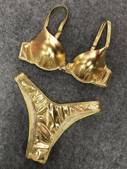 Women's Metallic Underwire 2-Piece Bikini Set