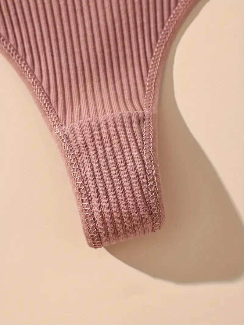 Ribbed Cotton G-String Thong 7-Pack