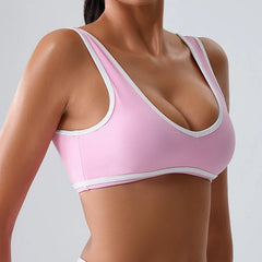 Women’s Push-Up Fitness Crop Bra – Splice Design Tank Top