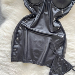 Sexy Backless Camis Nightwear - Erotic Leather Night Dress for Women