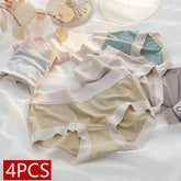 Ruffle Edge Mid-Rise Cotton Briefs 4-Pack