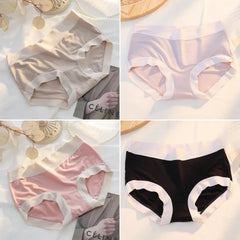 Ruffle Edge Mid-Rise Cotton Briefs 4-Pack