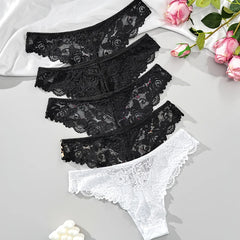 Women's Scalloped Lace 3-Pack Thong Underwear