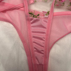 Women Floral Embroidery Bra Set