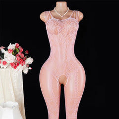 Women Floral Fishnet Full Bodystocking