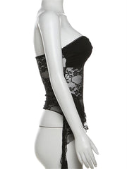 Mannequin wearing a black lace sleeve with 'kliou' branding on a white background