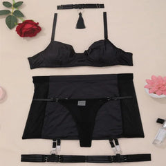 Tight Mesh See-Through Underwear Set