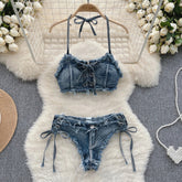 Trendy Denim-Style Women’s Underwear – Fashionable Low-Waist Jeans Panties