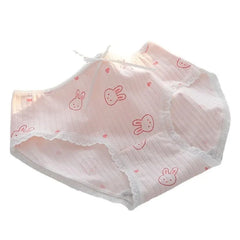 Women Floral Print Bow Cotton Briefs 5pcs