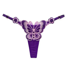 Butterfly Embroidery O-Ring Low-Rise Thong