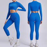 2-Piece Women’s Gym Set – Quick-Dry Long Sleeve & Leggings