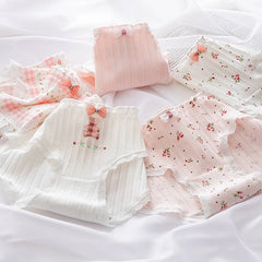 Floral Print Cotton Mid-Rise Briefs 5 Pack