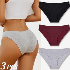 Women’s Cotton Low-Rise Breathable Briefs 3-piece Set