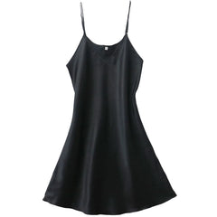 Satin Cherry Print V-Neck Nightgown