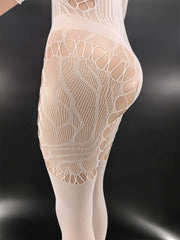 Women Fishnet Hollow Bodystocking Long Sleeve