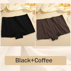 Two pairs of men's underwear, one black and one brown, on a beige surface with 'Black + Coffee' text.