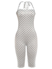 Polka dot jumpsuit on a white background