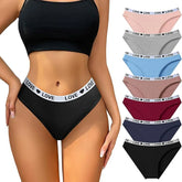Women Cotton Love Band Briefs 7 Pack