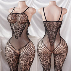 Women Floral Fishnet Bodystocking Lingerie