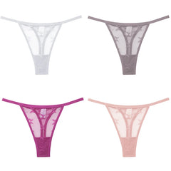 Women's Butterfly Mesh 4-Pack Thong Underwear