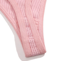 Waffle Knit Thong Panties 5-Pack