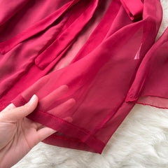 Sensual Hanfu Chiffon Robe Set