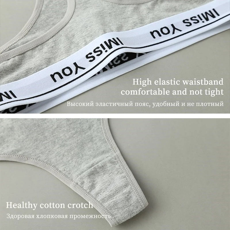 Gray tank top with a white waistband featuring 'IMISS YOU' text on a beige background.