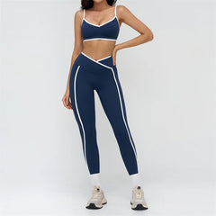 Contrasting Color Women’s Gym Set