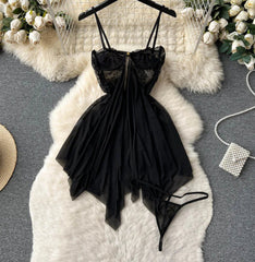 Elegant Mesh Camisole Nightgown – Lightweight Summer Sleepwear