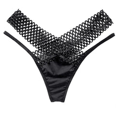 Leopard Lace Mesh Low-Rise G-String Thong
